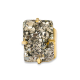 XL Pyrite Cuff Ring - Rectangle
