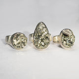 Small Pyrite Ring - Oval/Round size 9