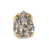 XL Pyrite Cuff Ring - Teardrop
