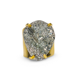 XL Pyrite Cuff Ring - Teardrop