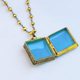 Enamel Cloisonné Square Locket Necklace