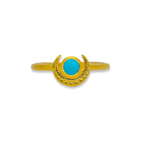 Tiny Turquoise Crescent Moon Ring