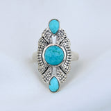 Turquoise Trio Ring