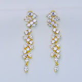 Crystal Waterfall Earrings - Gold