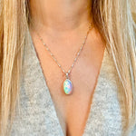 Ethiopian Opal .925 sterling silver beads gold filled necklace adjustable chain