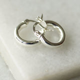 Mini Silver Hoops- 1/2”