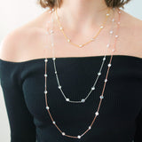 Silver Crystals Layering Necklace