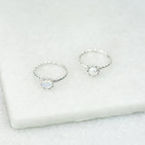 Crown Bezel Twist Ring - Moonstone & Pearl