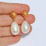 Ornate Diamond Pearl Drops