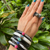 Buffalo Horn Bangle - Various Stones