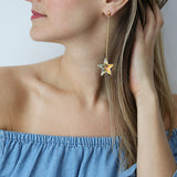 Large Rock Star Earrings - Gold