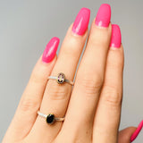 Mixed Metal Gemstone Ring - Topaz & Onyx