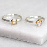 Mixed Metal Gemstone Ring - Moonstone