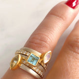 Thin Crystal Infinity Stacker Ring