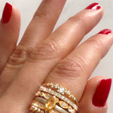 Thin Crystal Infinity Stacker Ring