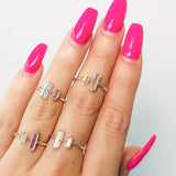 Mystic Topaz Baguette Ring - adjustable