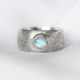Cigar Band Moonstone Ring