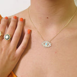 Opal Evil Eye Necklace