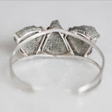 Silver Pyrite Sparkler Cuff - Large Teardrops
