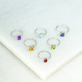 Blue Topaz Birthstone ring - December