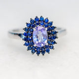 tanzanite flower ring 925 sterling silver