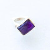 Abstract Amethyst Square Ring - size 5