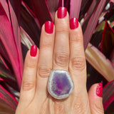Amethyst Quartz Trapiche Geode Ring