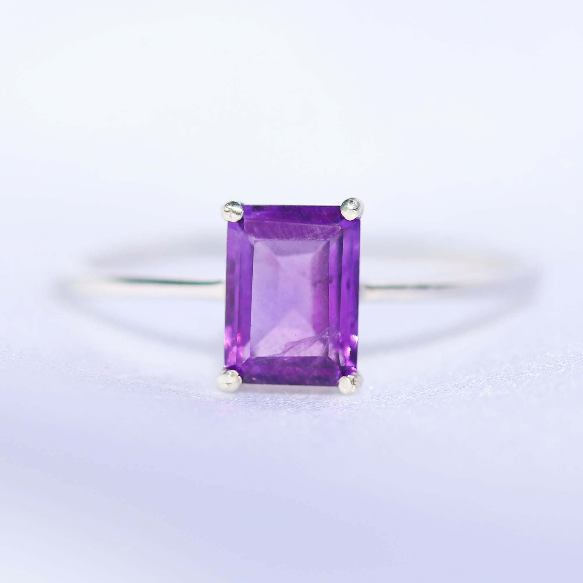 amethyst february birthstone ring 925 sterling silver