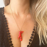 Italian Coral Branch Necklace