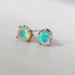 ethiopian opal studs 925 sterling silver