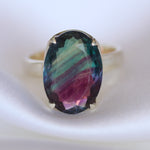 Custom natural Fluorite ring solid .925 sterling silver