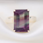 Custom natural Fluorite ring solid .925 sterling silver