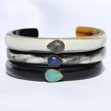 Buffalo Horn Bangle - Various Stones