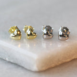 puffy heart stud earrings 14k gold plated 925 sterling silver
