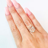 Herkimer Diamond Ring - Split band -size 7