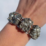 Silver Pyrite Sparkler Cuff - Large Squares