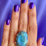 Crown Bezel Labradorite Ring
