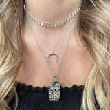 Large Pyrite Necklace - Oval Fancy Chain