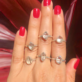 Tiny Herkimer Diamond Ring