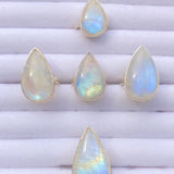 Teardrop Moonstone Flash Ring