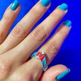 V Mosaic Inlay Ring