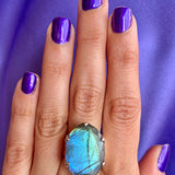 Crown Bezel Labradorite Ring
