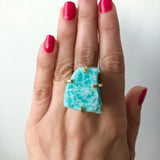 Raw Aquamarine Cuff Ring