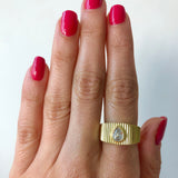 Teardrop Crystal Fluted Ring