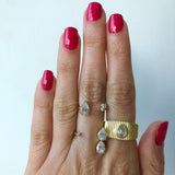 Teardrop Crystal Fluted Ring