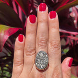 Large Pyrite Ring - Oval size 9