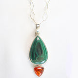 Malachite + Amber Necklace