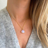 Faceted Moonstone Necklace - Gold