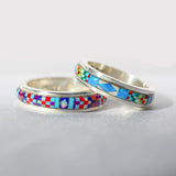 navajo infinity mosaic ring 925 sterling silver opalite
