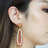 Agate Slice Earrings - Orange
